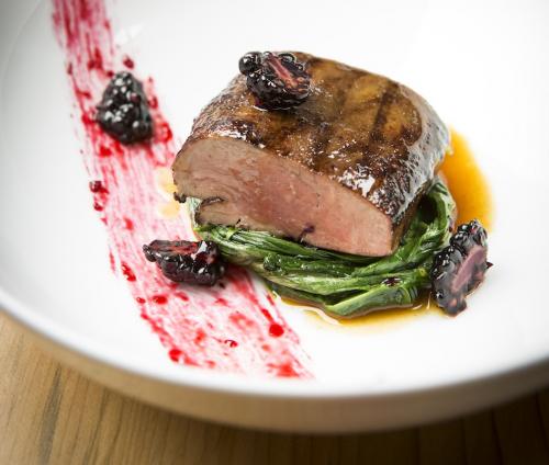 Kalfslever, bramenpuree en spinazie